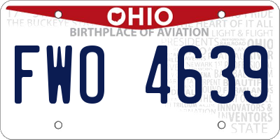 OH license plate FWO4639