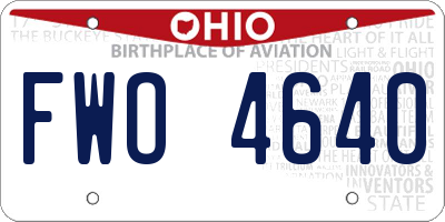 OH license plate FWO4640