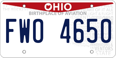 OH license plate FWO4650