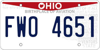 OH license plate FWO4651
