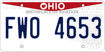 OH license plate FWO4653