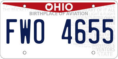 OH license plate FWO4655