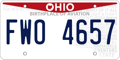 OH license plate FWO4657