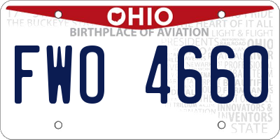 OH license plate FWO4660
