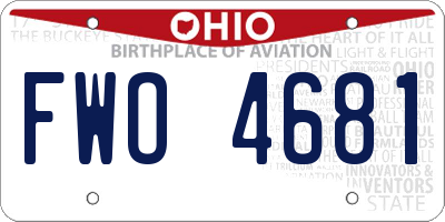 OH license plate FWO4681