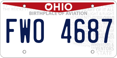 OH license plate FWO4687
