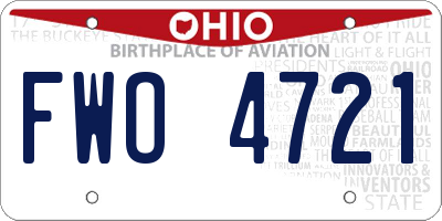 OH license plate FWO4721