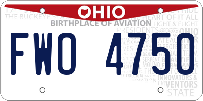 OH license plate FWO4750