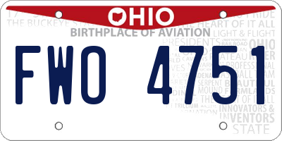 OH license plate FWO4751