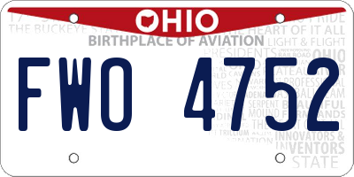 OH license plate FWO4752