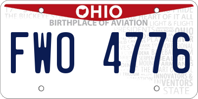 OH license plate FWO4776