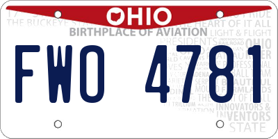 OH license plate FWO4781
