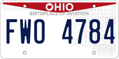 OH license plate FWO4784