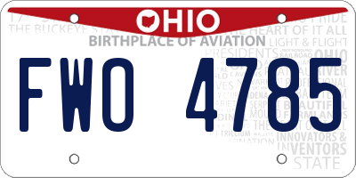 OH license plate FWO4785
