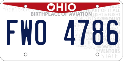 OH license plate FWO4786