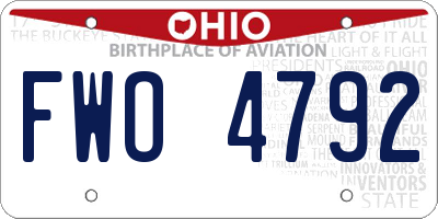 OH license plate FWO4792