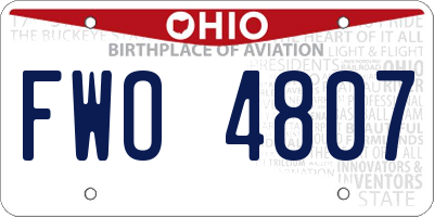OH license plate FWO4807