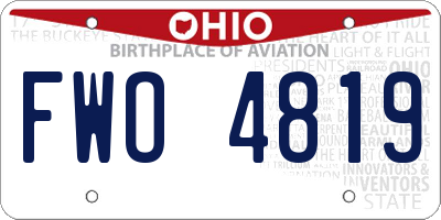 OH license plate FWO4819
