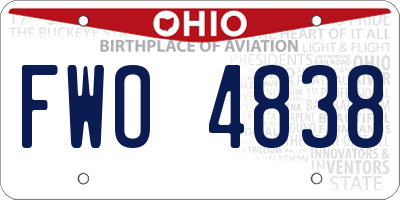 OH license plate FWO4838