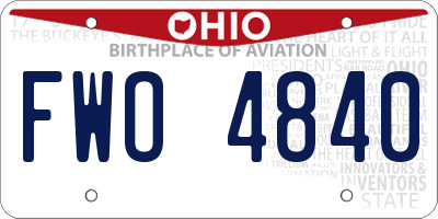 OH license plate FWO4840