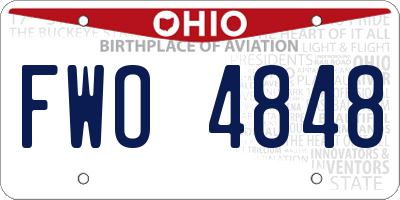 OH license plate FWO4848