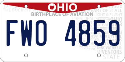 OH license plate FWO4859