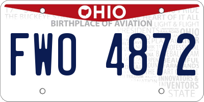 OH license plate FWO4872