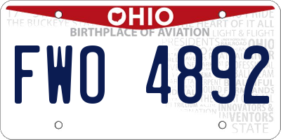 OH license plate FWO4892