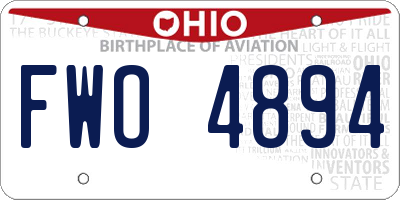 OH license plate FWO4894
