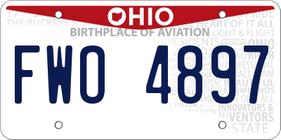 OH license plate FWO4897