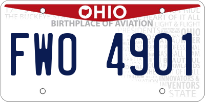 OH license plate FWO4901
