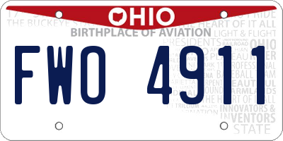 OH license plate FWO4911
