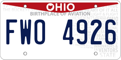 OH license plate FWO4926