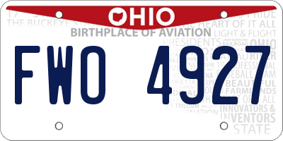 OH license plate FWO4927