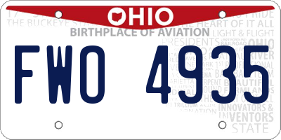 OH license plate FWO4935
