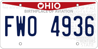 OH license plate FWO4936