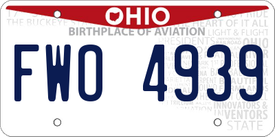 OH license plate FWO4939