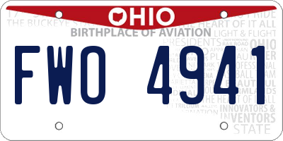 OH license plate FWO4941