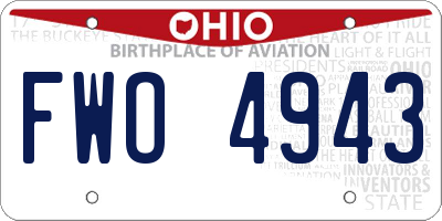 OH license plate FWO4943