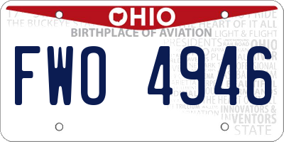 OH license plate FWO4946