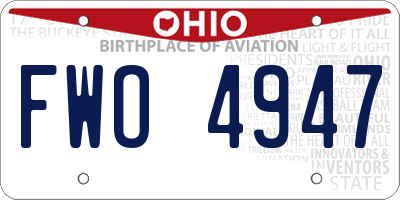 OH license plate FWO4947