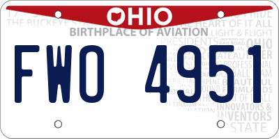 OH license plate FWO4951