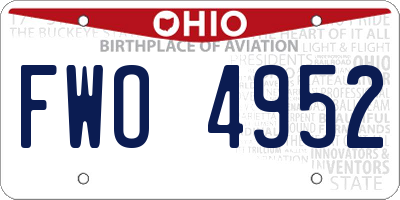 OH license plate FWO4952