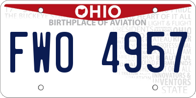 OH license plate FWO4957