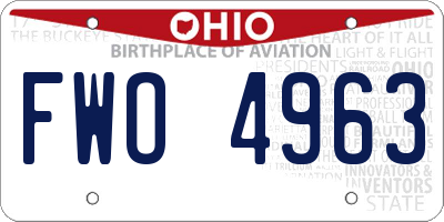OH license plate FWO4963
