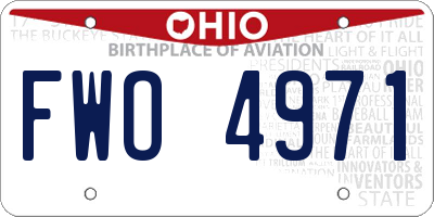 OH license plate FWO4971