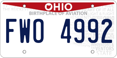 OH license plate FWO4992