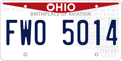 OH license plate FWO5014