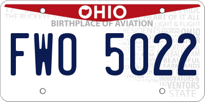 OH license plate FWO5022