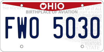 OH license plate FWO5030